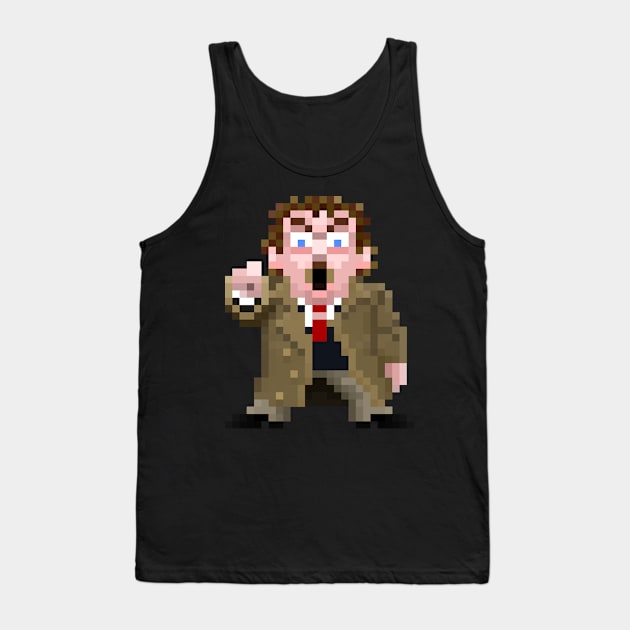 16-Bits Creepy Guy Points and Howls Tank Top by badpun